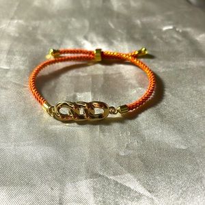 Orange &Gold color Cord Bracelet